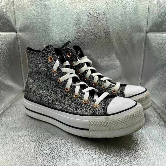 Size 8.5 Converse Chuck Taylor All Star Platform Metallic High Sneakers A01301C‎ - Picture 1 of 11